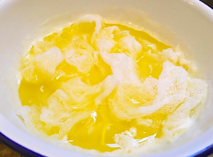 butter in cheesecloth